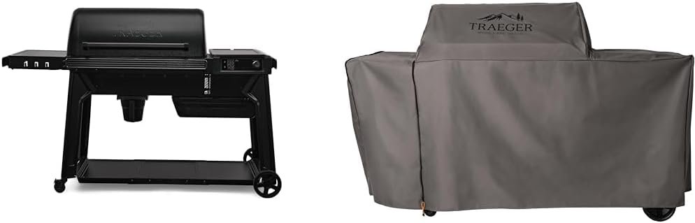 Traeger Grills Woodridge Pro Electric Wood Pellet Grill and Smoker, 970 Sq. In., Outdoor Pellet Smoker Grill with Digital Sensor and Side Shelf, Wi-FIRE Technology, Super Smoke Mode, Black, TFB97JLH