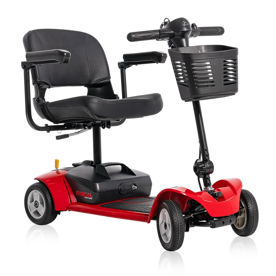 Rascal Venture 3-Wheel Portable Mobility Scooter for Travel, Easy Disassembly, Compact Design, 300 lb Capacity, Battery Included