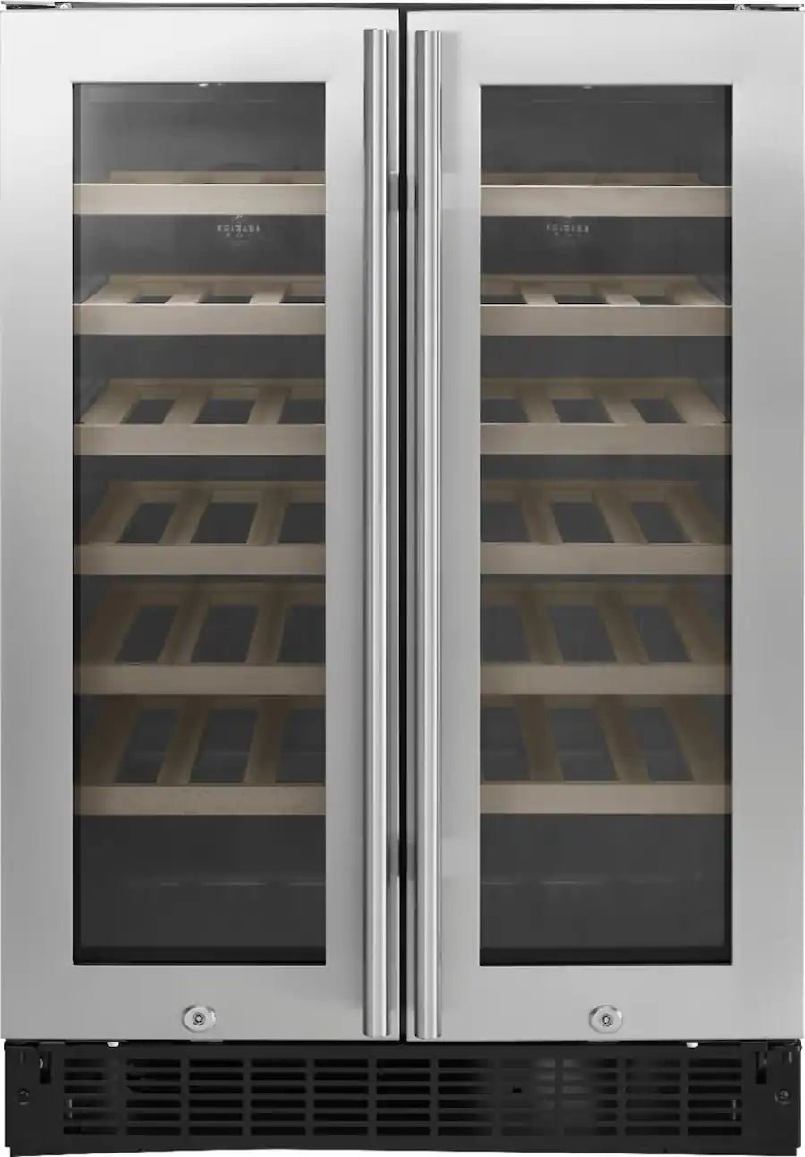 Dual Zone Wine and Beverage Cooler with Glass Doors - Stainless Steel