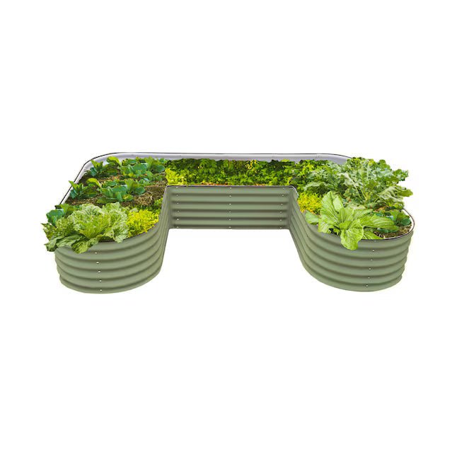 Garden 51-cu ft 66-in W x 102-in L x 17-in H Olive Green Raised Garden Bed