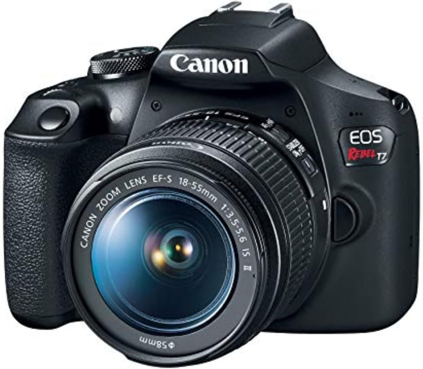 Canon EOS Rebel T7 DSLR Camera Double Zoom Lens Kit with EF-S 18-55mm and EF 75-300mm Lenses, 24.1 Megapixel CMOS (APS-C) Sensor, Full HD Videos, Wi-Fi, Beginner Photographers, Digital Camera, Black | Canon Eos Rebel T7 Body with Ef-S 18-55mm F/3.5-5.6 Is