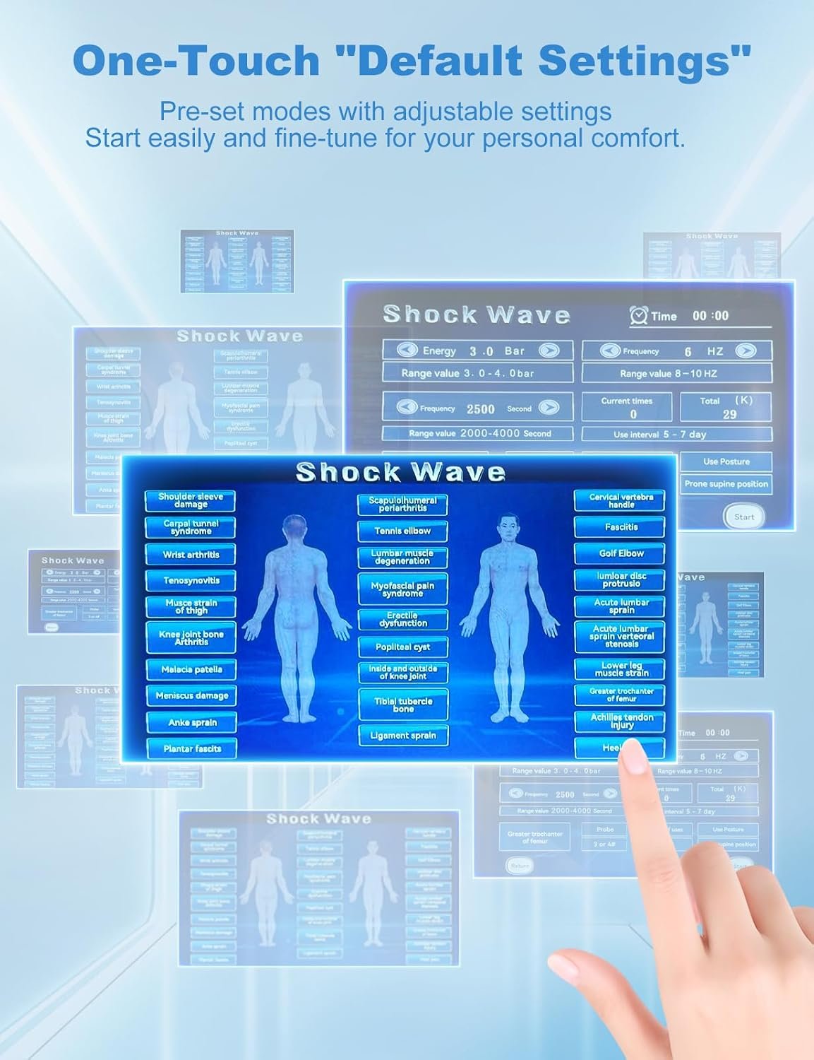 Shockwave Therapy Machine Extracorporeal Shock Wave Therapy Machine Pain Relief for Muscles and Joints, Painless, Non-Invasive No Side Effects, Ideal for Rehab & Gym Home Use