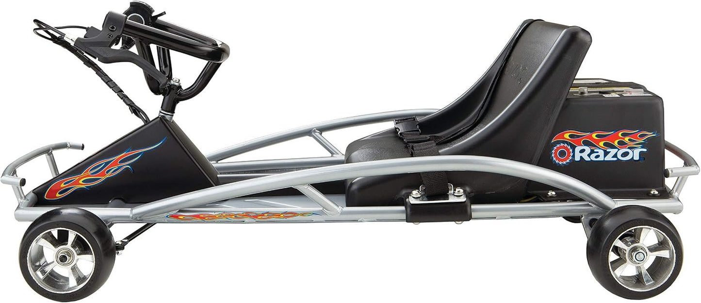 Razor Ground Force One - Electric Go-Kart for Ages 8+, Up to 12 MPH, Up to 40 Minutes of Continuous Use, Variable Speed Throttle, 24V Rechargeable Battery