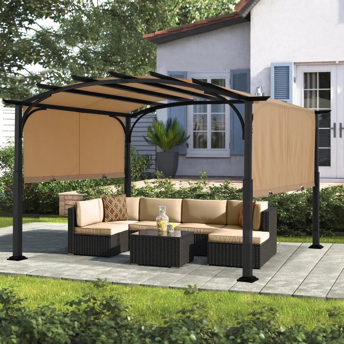 Steel Pergola with Canopy The Pergolas Group