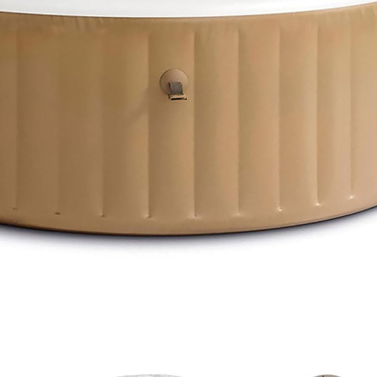 Intex: PureSpa: Sahara Tan Inflatable Hot Tub Set – 6 Person – 85″ Round Outdoor Heated Bubble Spa, Jet Massage, Cover, Hard Water Treatment System