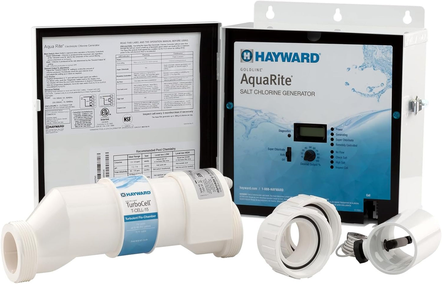 Hayward AquaRite W3AQR15 Salt Chlorination System – 40,000 Gal Pools