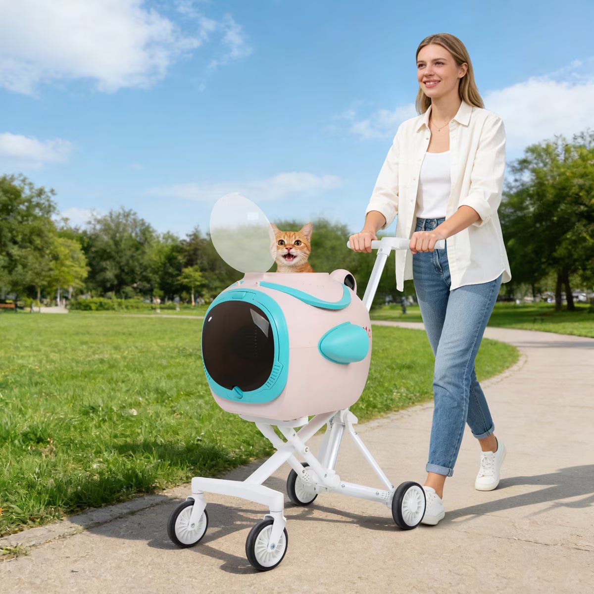 Coziwow 3-in-1 Detachable Space Capsule Pet Stroller Travel Carrier Dog & Cat