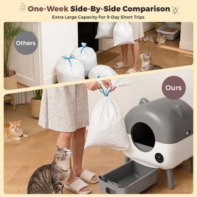 Automatic Self-Cleaning Two-Tone Cat Ear Design Cat Litter Box