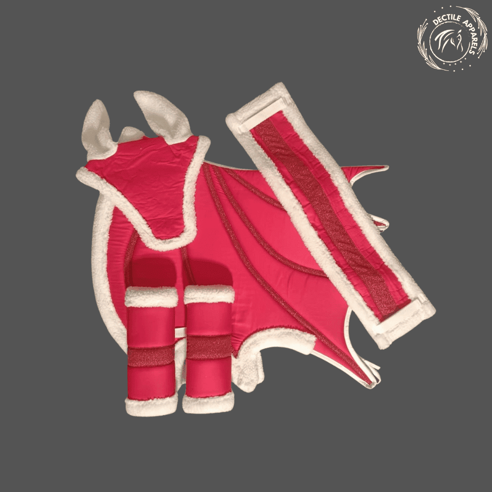 Christmas Dragon Saddle Pad Set with Neck Strap