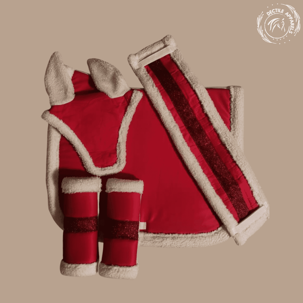 Red Christmas Saddle Pad Set | Equestrian Accessories