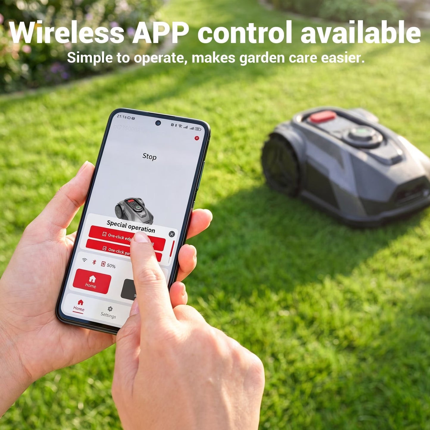 20V Robotic Lawn Mower for 1/4 Acre with WiFi, App Control