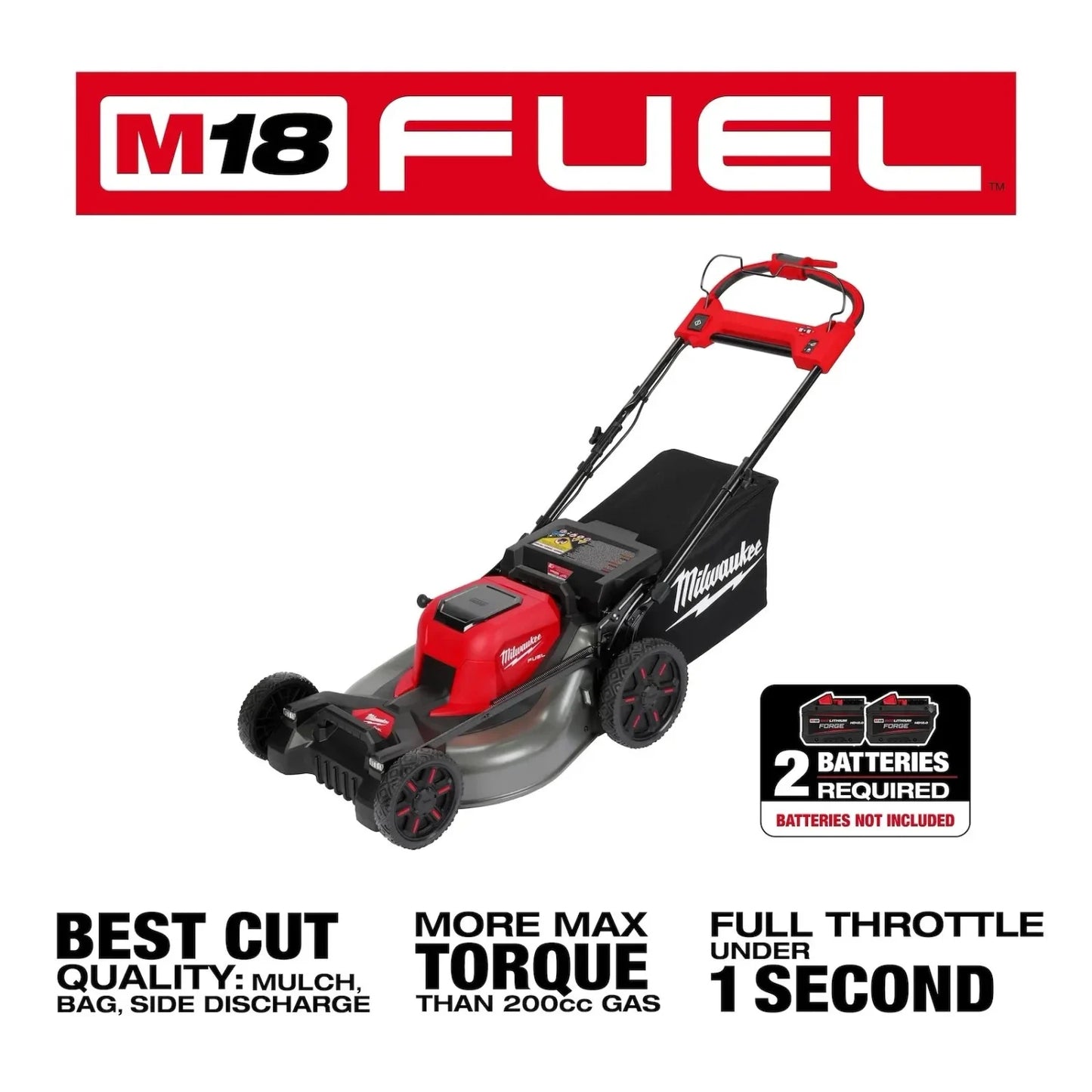 Milwaukee M18 FUEL 2823-22HD Self-Propelled Lawn Mower Kit with Dual Batteries & Charger