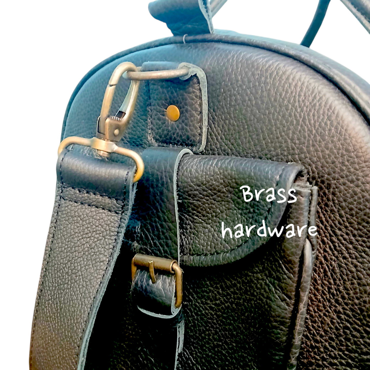 Softy Black Leather Duffel Bag Travel & Weekender Bag