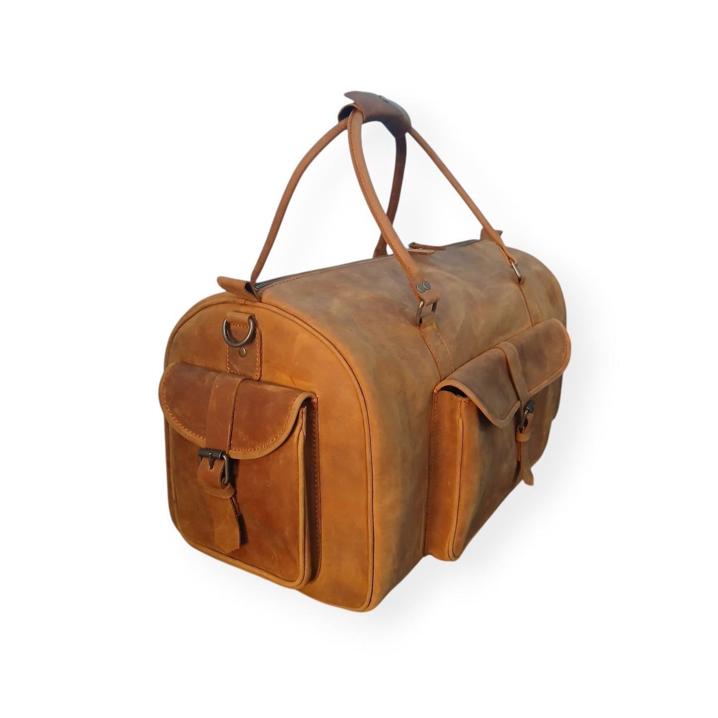 Shangrila Tan Leather Duffel Bag – Premium Men’s Travel & Gym Holdall