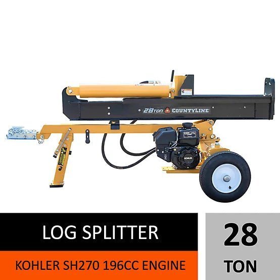 CountyLine 28-Ton Horizontal & Vertical Log Splitter with Kohler 6.5 HP Engine