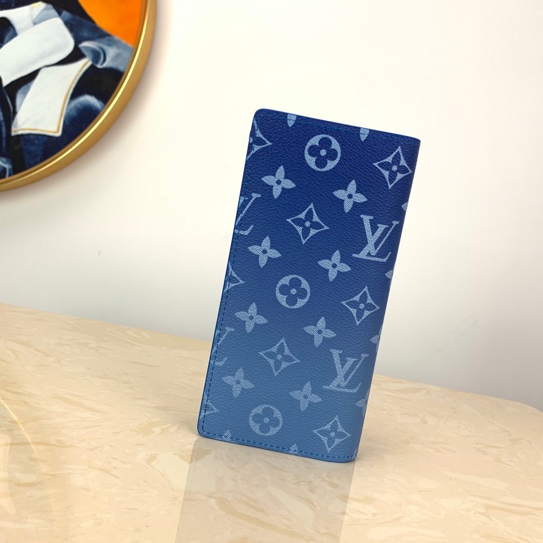 Louis Vuitton Monogram Brazza Wallet 19cm Blue