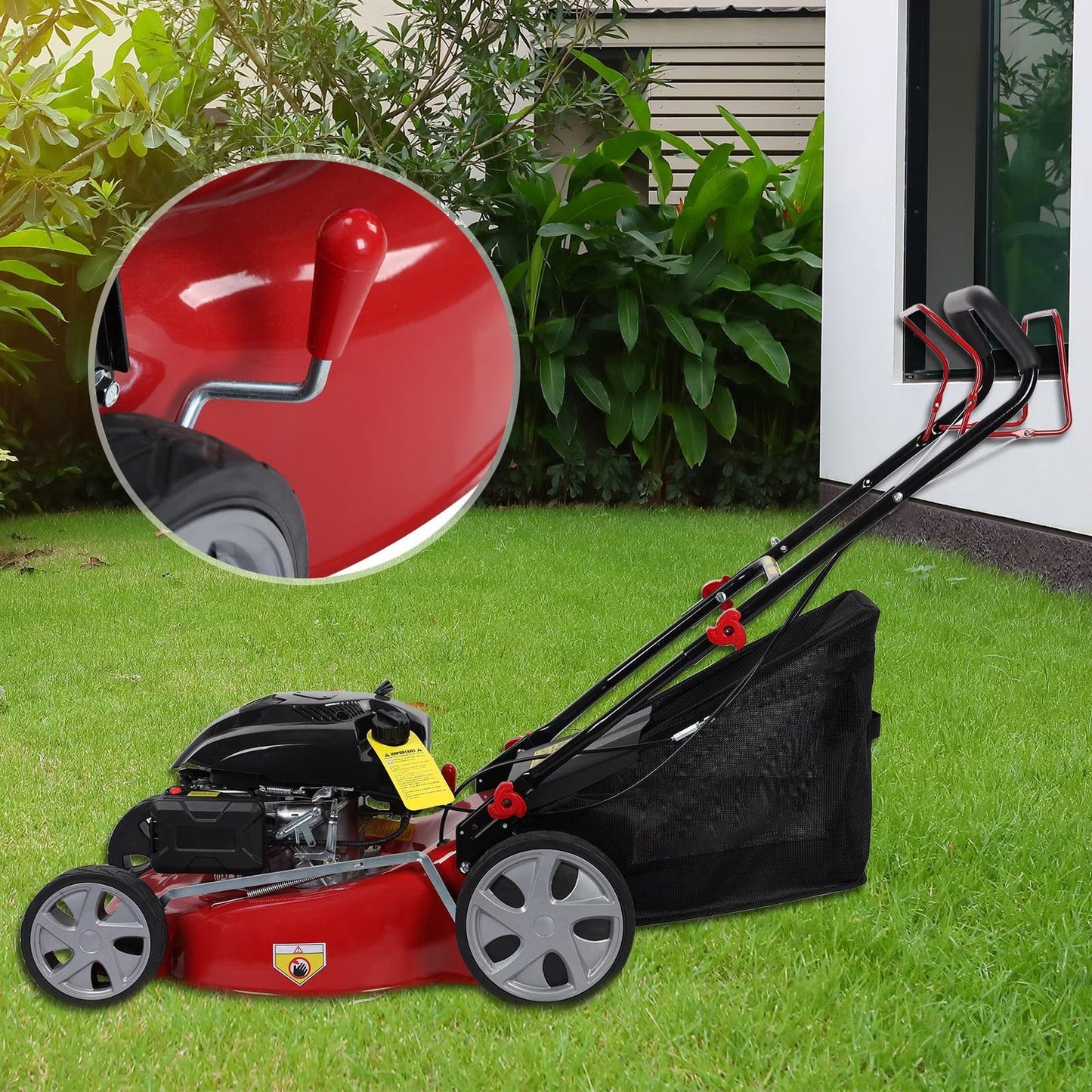 141cc 20" Gas Lawn Mower with 3-in-1 Cutting &amp; 7-Position