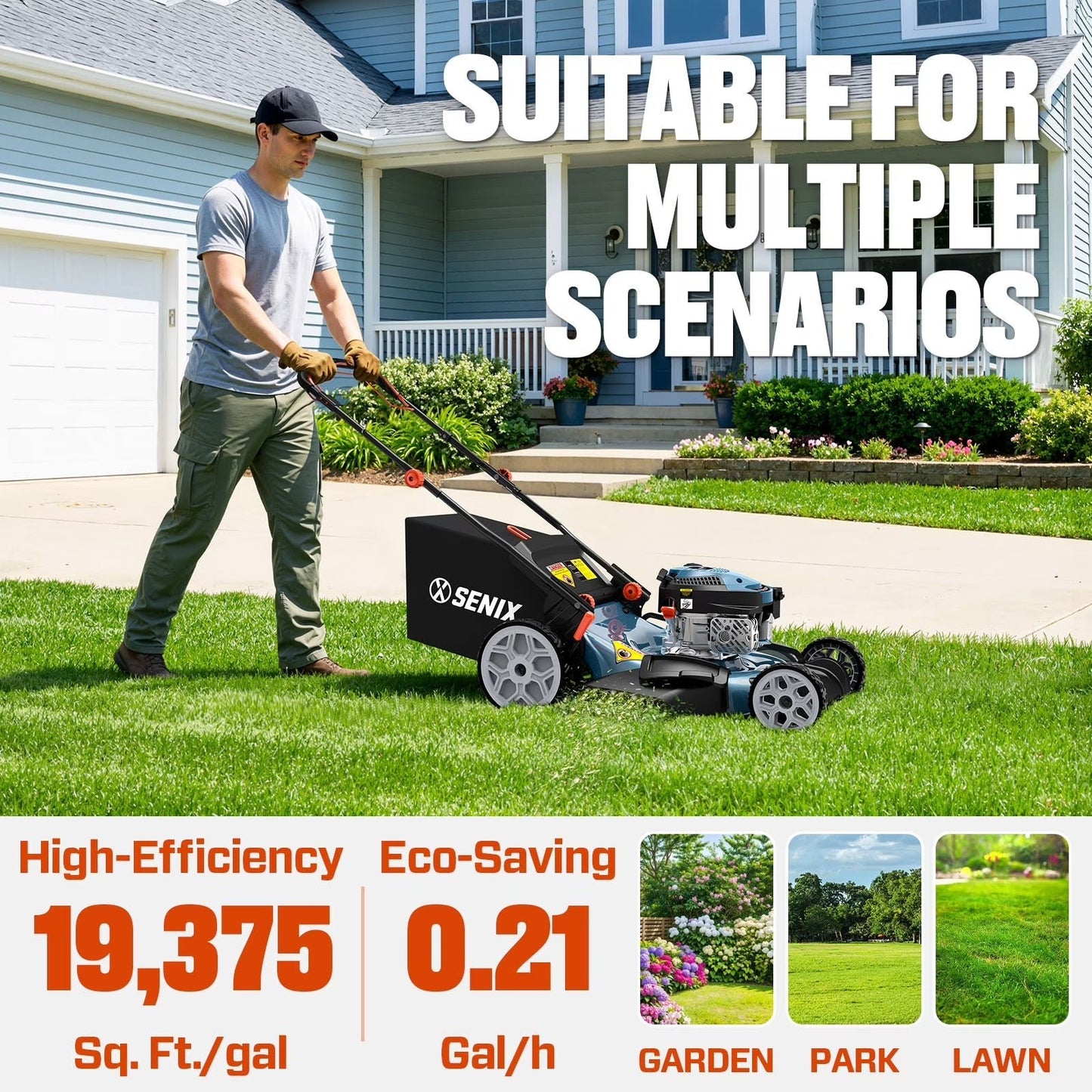 170cc 22" 4-in-1 Gas Self-Propelled Lawn Mower
