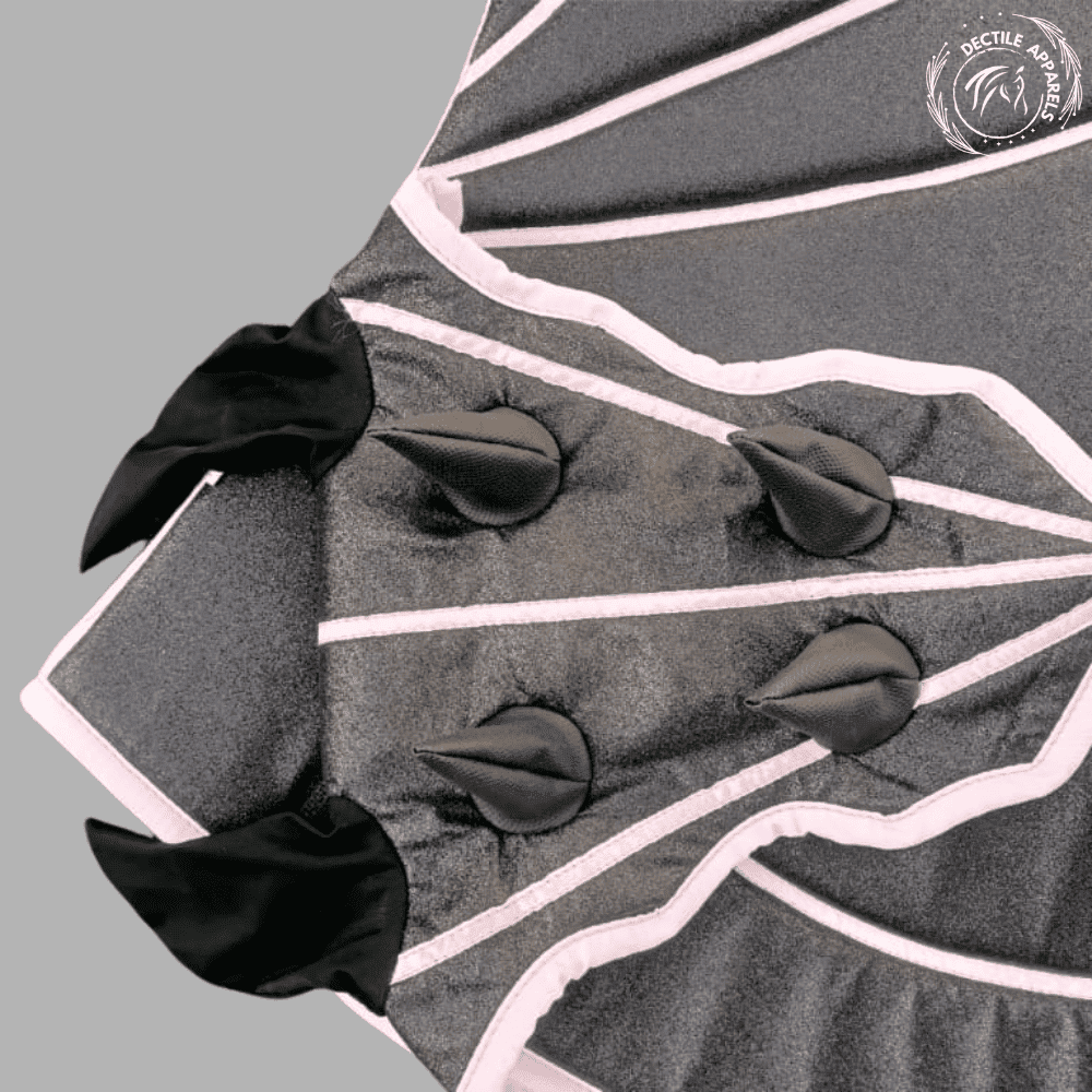 Shiny Glitter Dragon Saddle Pad Set with Ear Bonnet & Leg Wraps