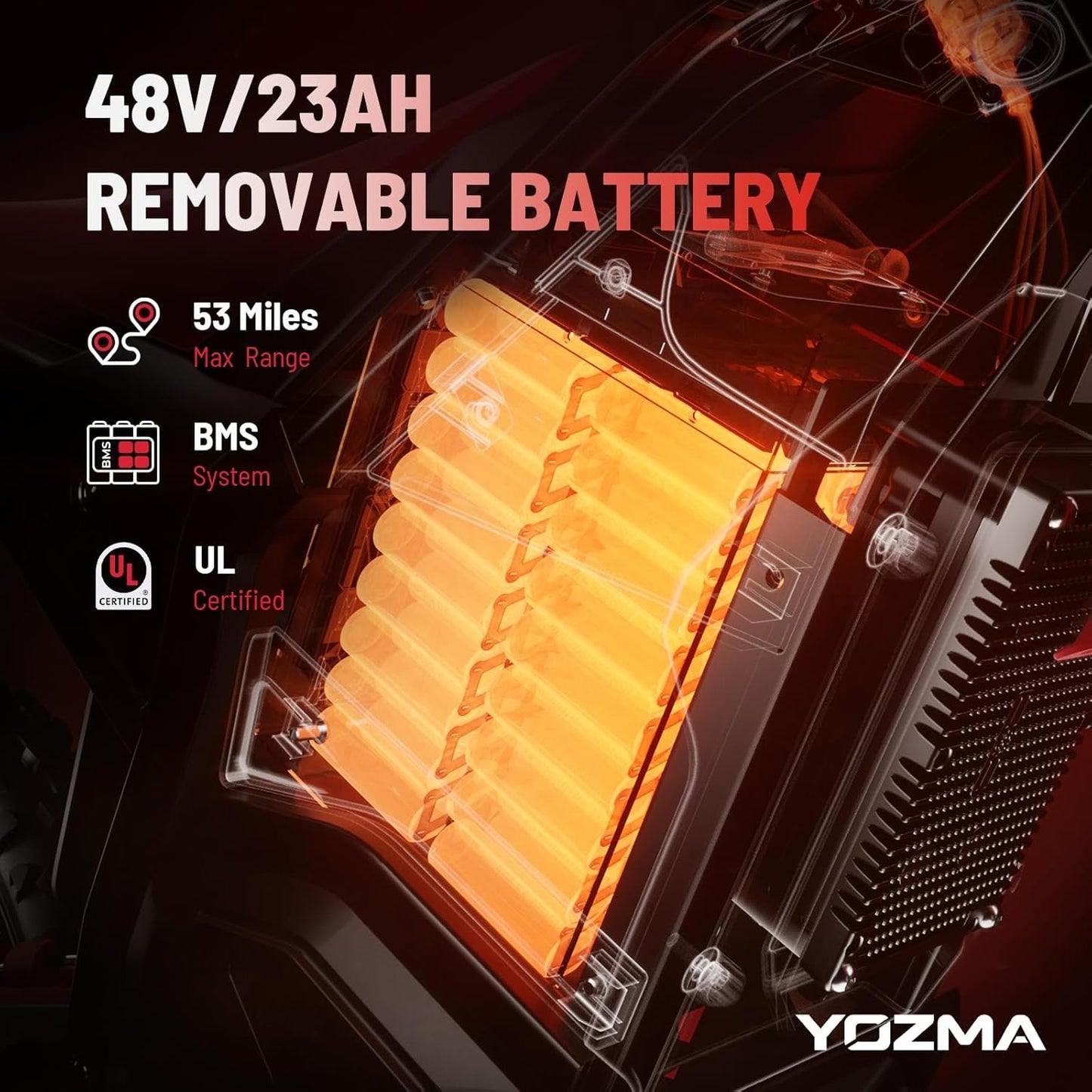 Yozma IN10 Off-Road Electric Mini Dirt Bike for Teens & Adults, 2600W Electric-Motorcycle with 1123.2AH Removable Battery Ebike, Dual Hydraulic Brakes and Suspensions Mountain E Dirt Bike
