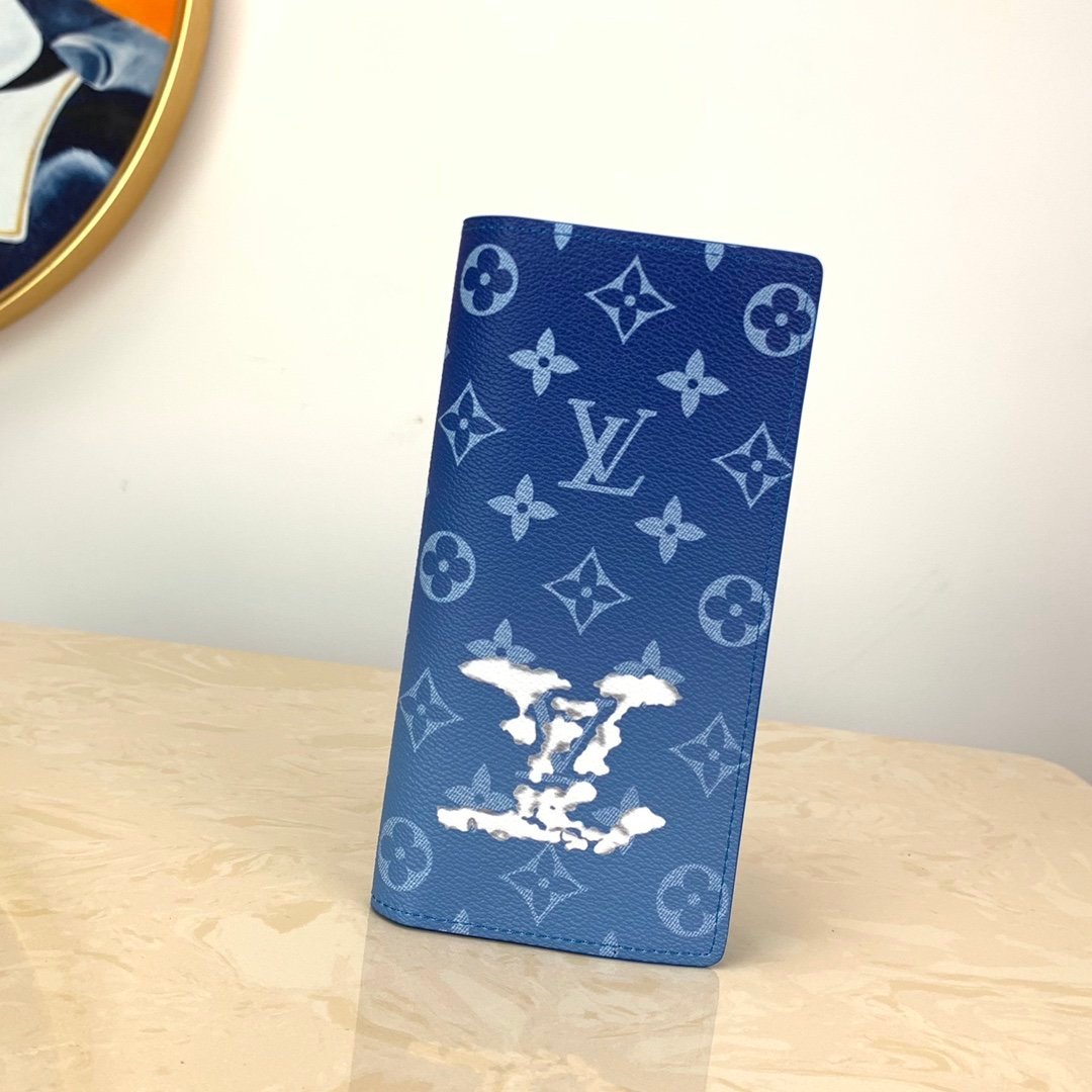 Louis Vuitton Monogram Brazza Wallet 19cm Blue