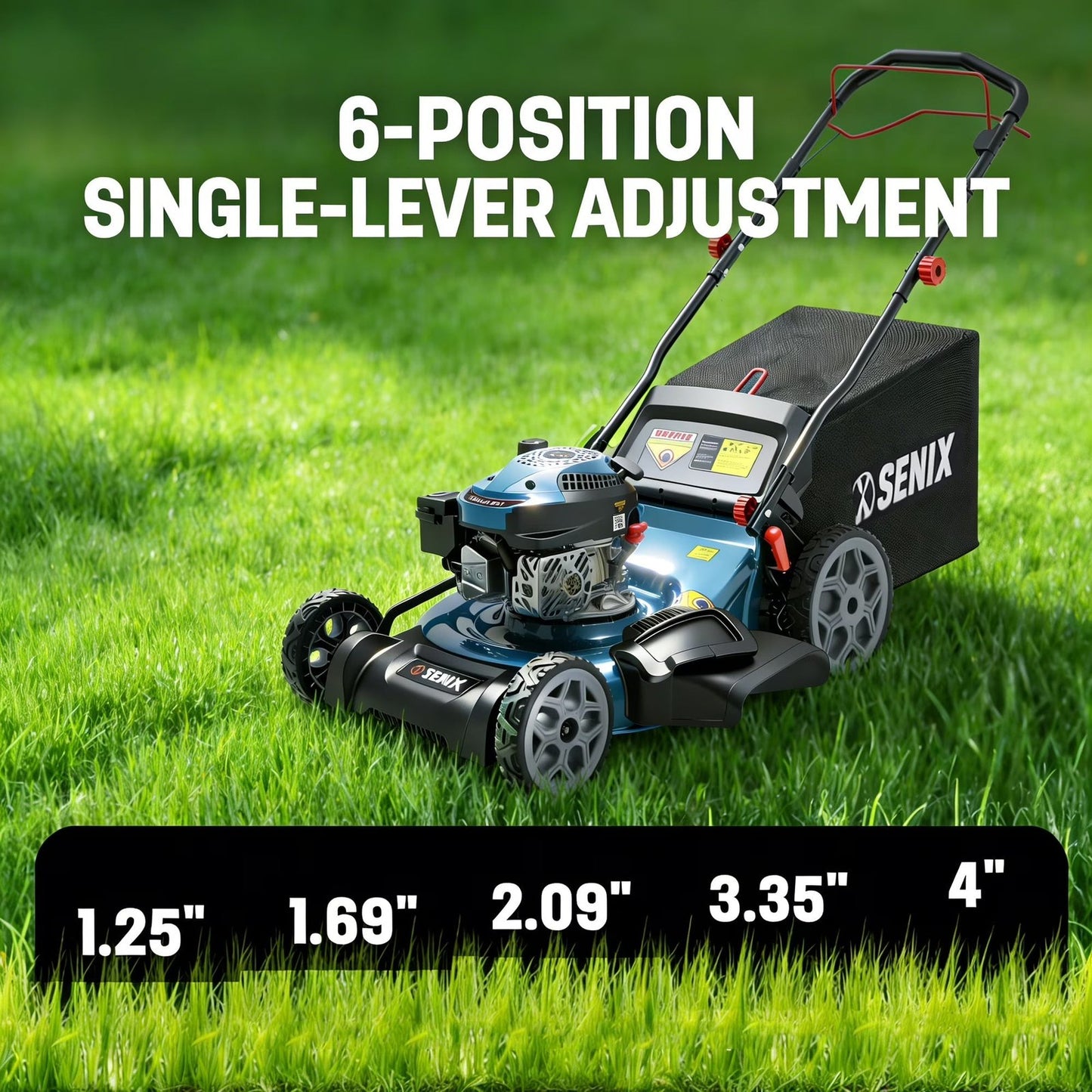 170cc 22" 4-in-1 Gas Self-Propelled Lawn Mower