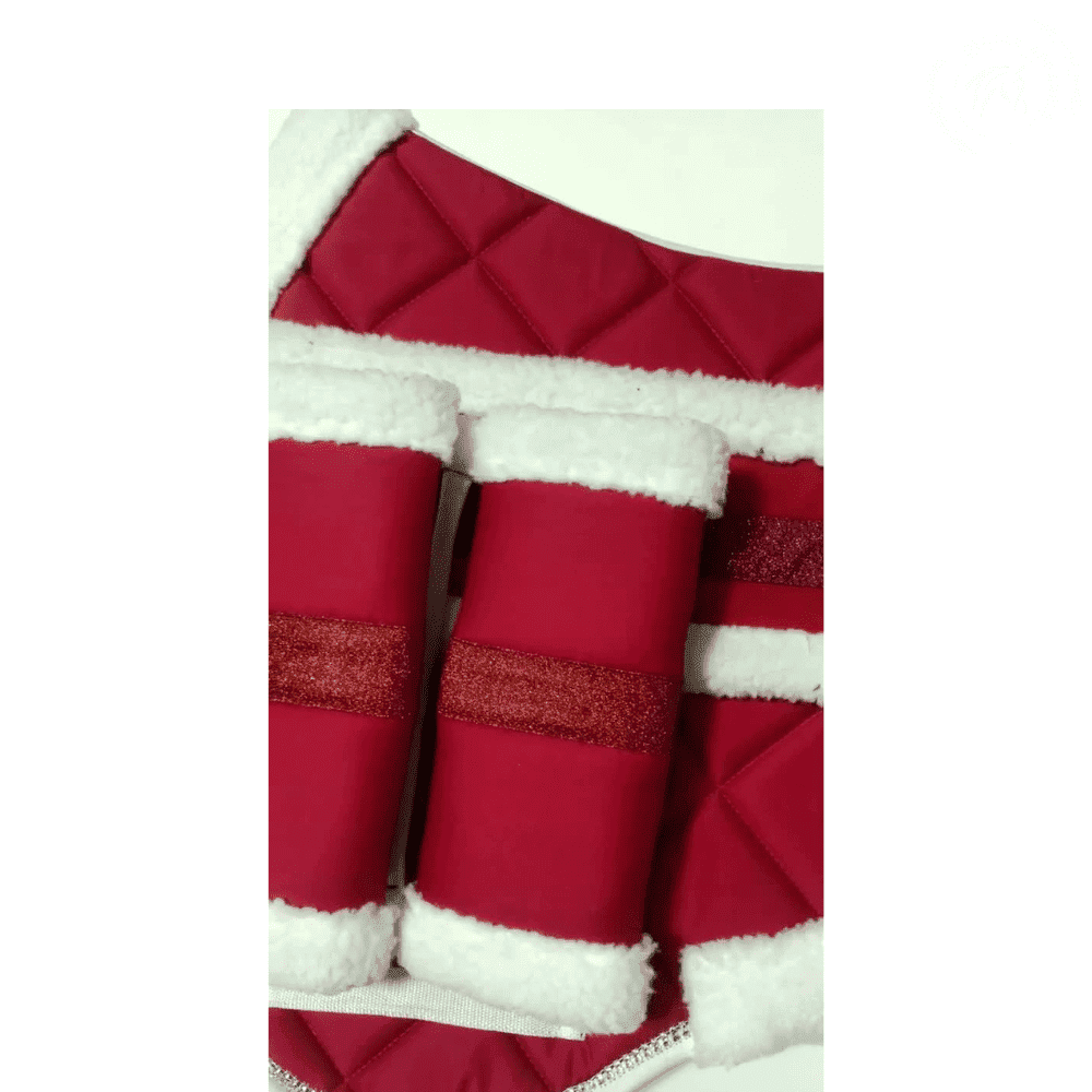 Red Christmas Equestrian Saddle Pad Set