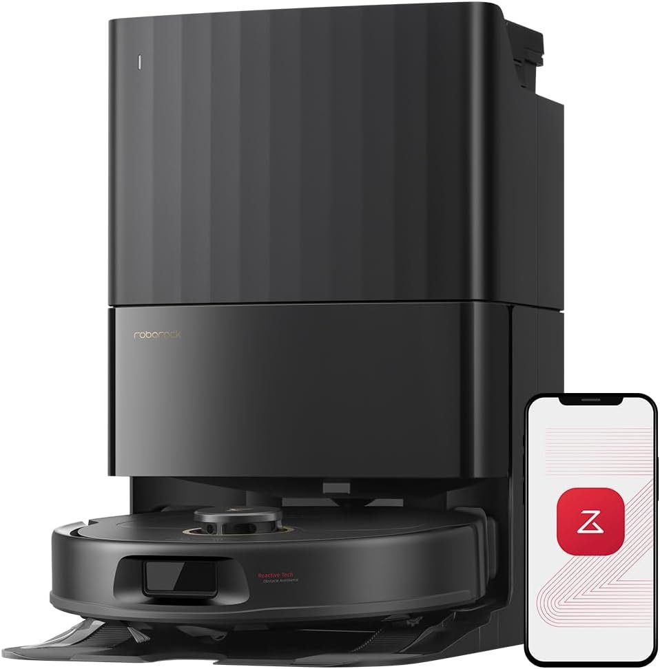 roborock Qrevo S5V Robot Vacuum and Mop, FlexiArm Edge Mopping, 12,000Pa Suction, Dual Zero-Tangle System, Smart Obstacle Avoidance, 10mm Mop Lifting, Auto Mop Washing&amp;Drying, Self-Emptying&amp;Refilling