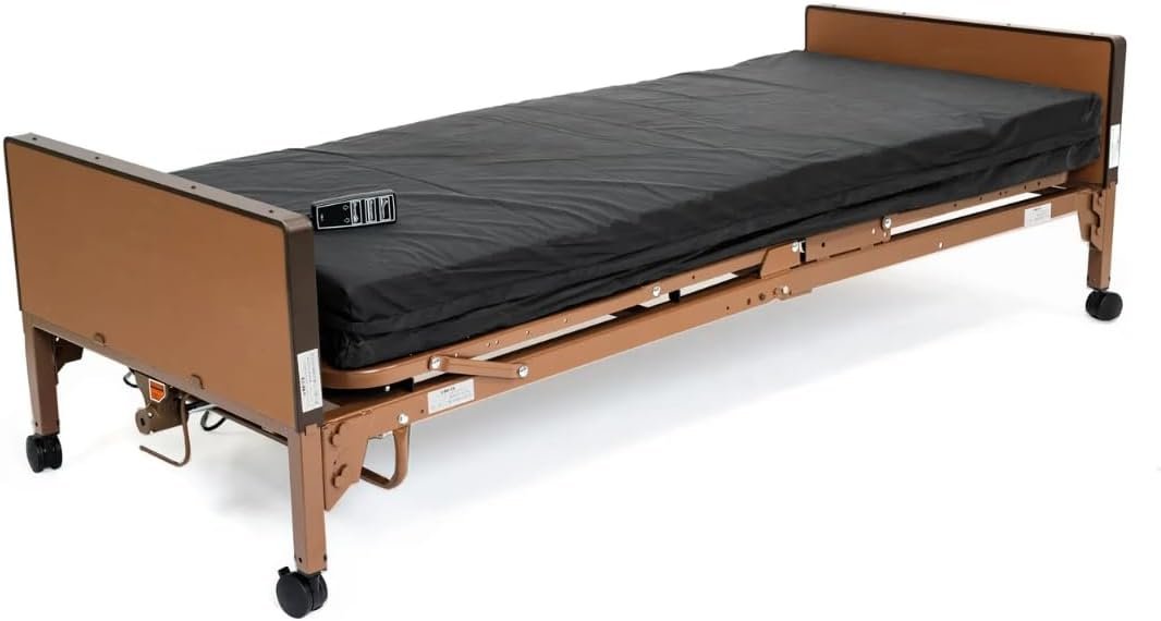 Fully Electric Hospital Bed Set - Foam Mattress, Half Rails Included - Enhanced Comfort, Convenience