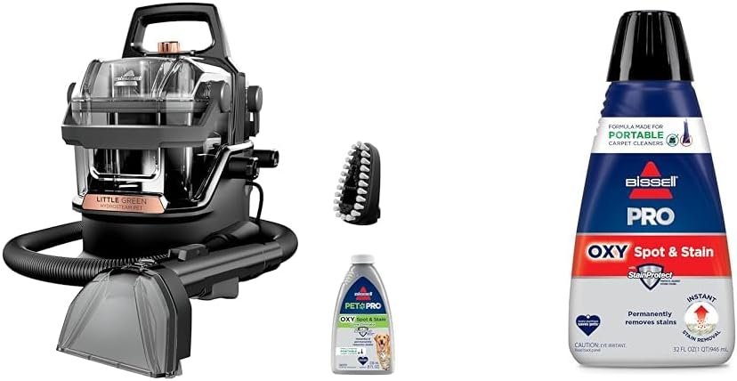 BISSELL Little Green HydroSteam Multi-Purpose Portable Carpet and Upholstery Cleaner, Car and Auto Detailer, 3618