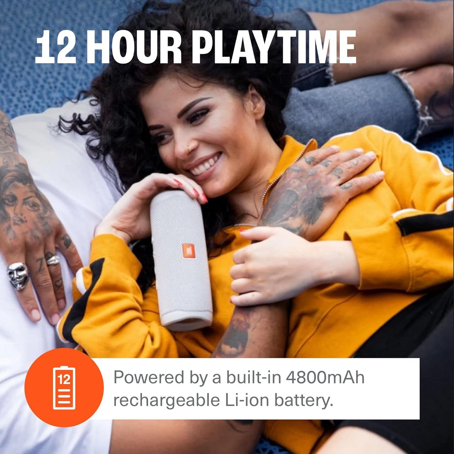 JBL FLIP 5, Waterproof Portable Bluetooth Speaker, Black, Small | Sounds better than ever, Bring the party anywhere, Make a splash with IPX7 waterproof design, A rainbow of colours