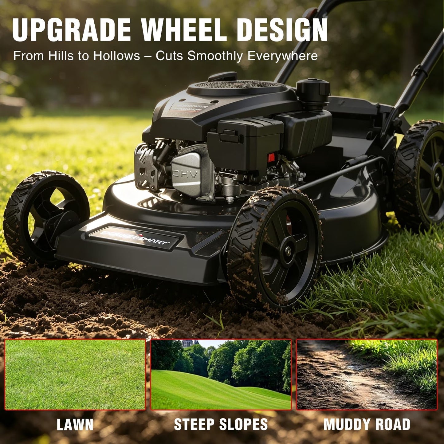 170cc 22" 3-in-1 Gas Self-Propelled Lawn Mower