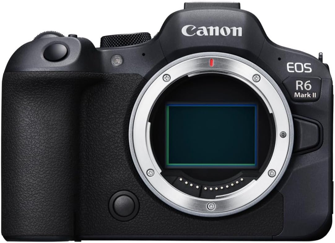 Canon EOS R6 Mark II Mirrorless Camera (Body Only), Full-Frame Camera, 24.2 Megapixel CMOS Sensor, Photo and Video Capabilities, Black | 24.2MP Full-Frame CMOS, Digic X, 5-Axis Ibis Up to 8 Stops, 6K Oversampled 4k60, Raw Burst 30 Fps, Dual UHS-Ii SD Slot