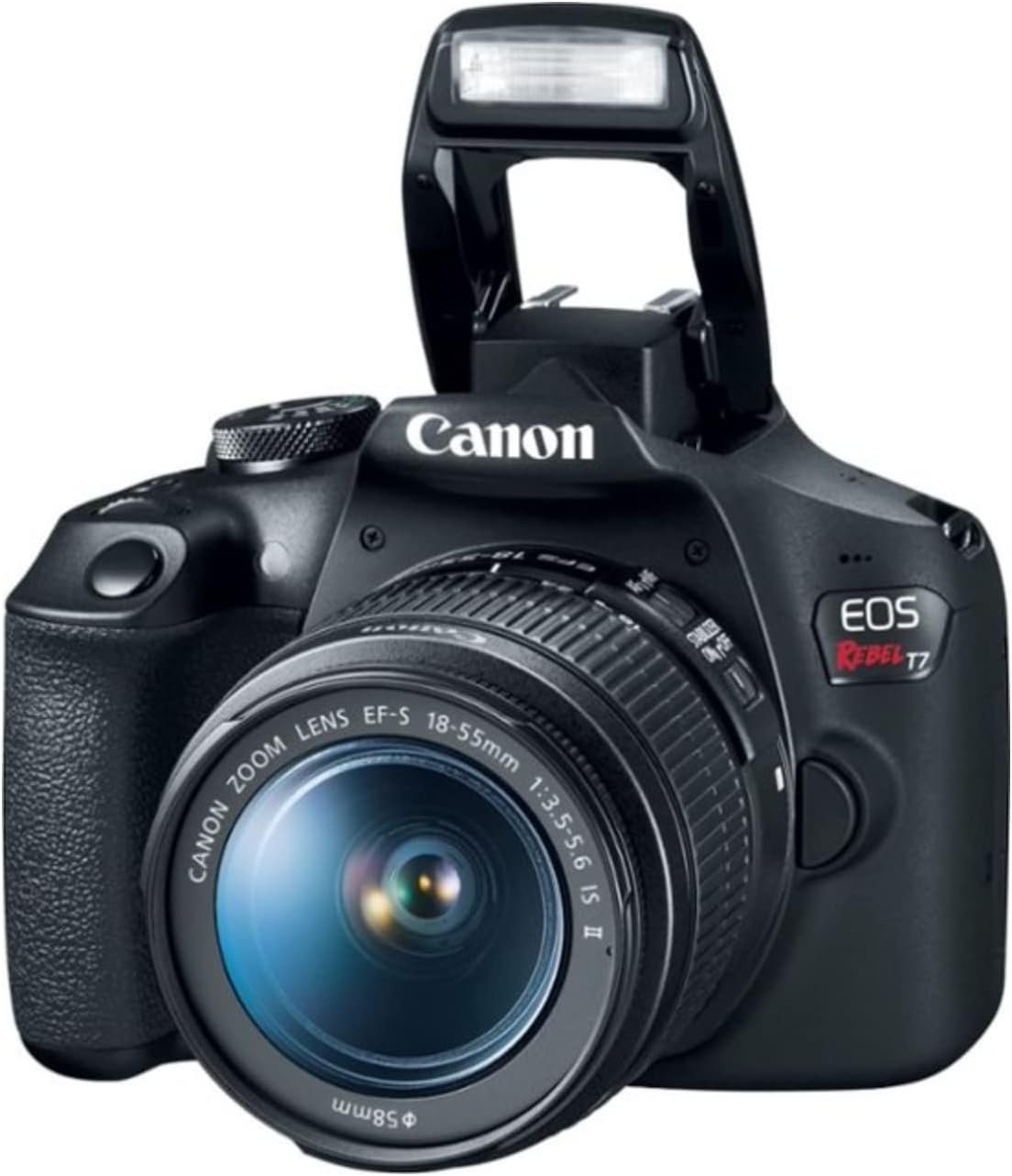 Canon EOS Rebel T7 DSLR Camera Double Zoom Lens Kit with EF-S 18-55mm and EF 75-300mm Lenses, 24.1 Megapixel CMOS (APS-C) Sensor, Full HD Videos, Wi-Fi, Beginner Photographers, Digital Camera, Black | Canon Eos Rebel T7 Body with Ef-S 18-55mm F/3.5-5.6 Is