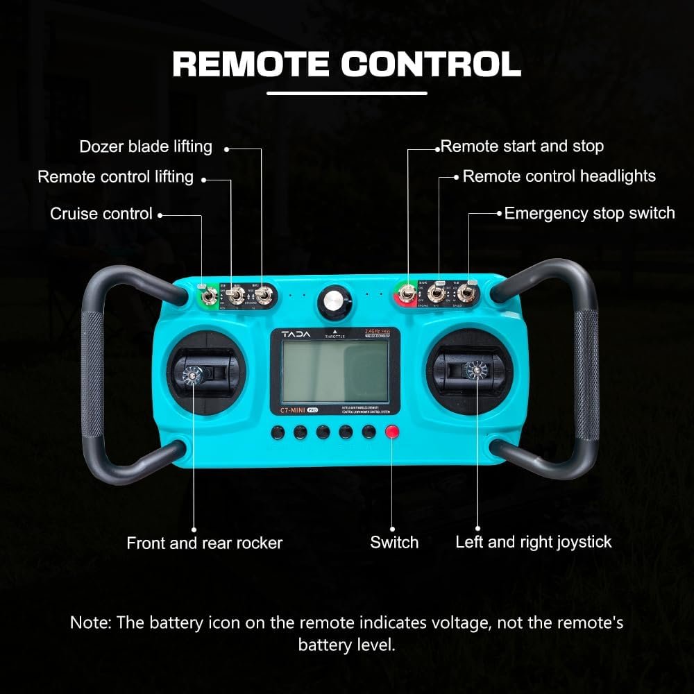 INFRONT Remote Control Lawn Mower - All Terrain Tracks, 45° Slope Climbing, Gas Electric Hybrid, High Power Strong Mower