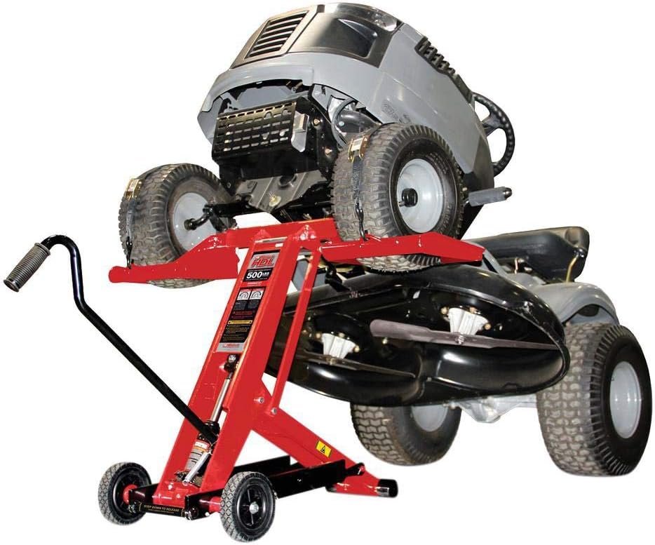 MoJack 45501 HDL500 Hydraulic Cylinder Lift Jack for Zero Turn Radius Riding Lawn Mower Maintenance and Repair - 500 Pound Lift Capacity with Locking Bar for Added Safety