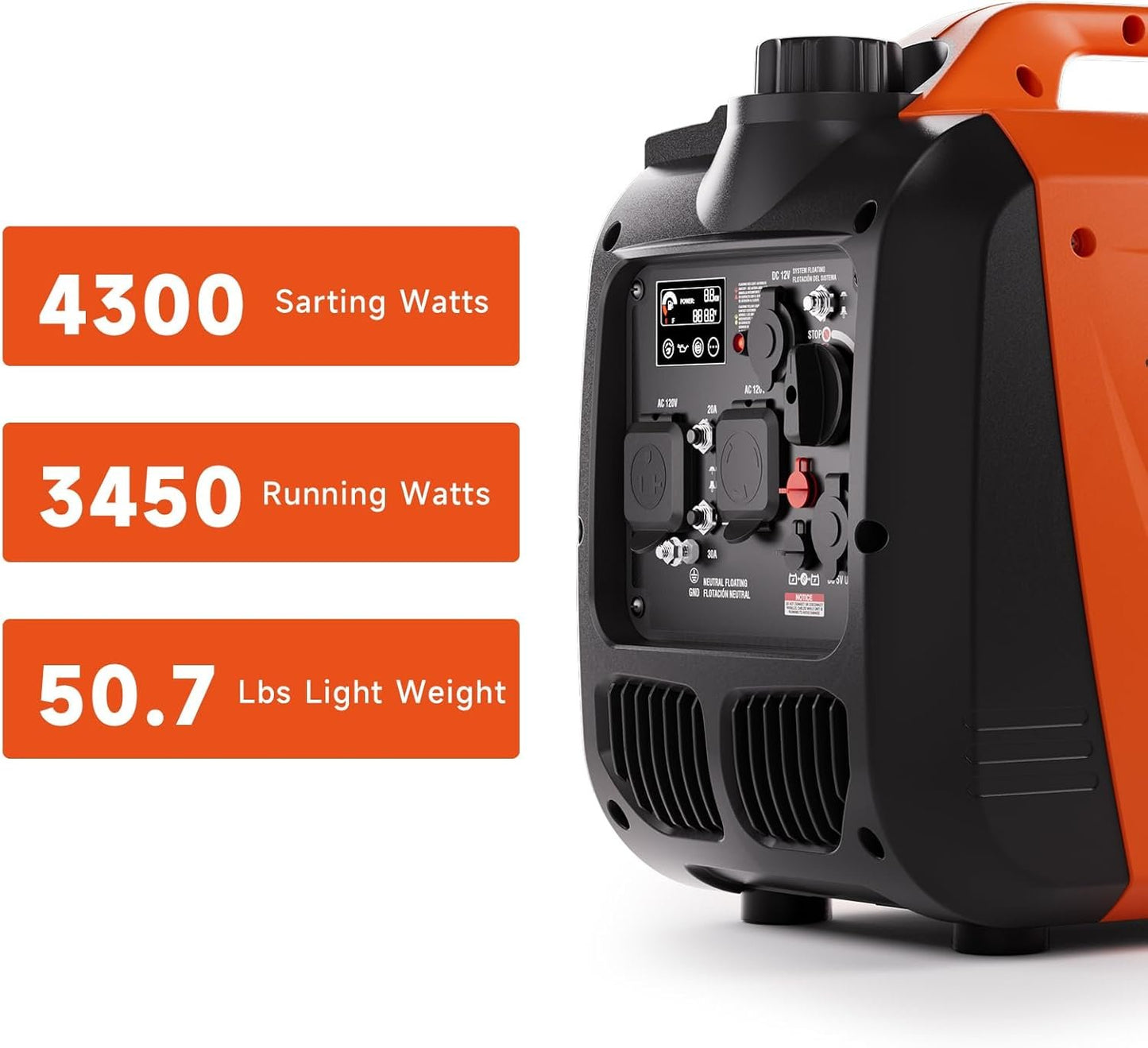 AIVOLT 8000W Dual Fuel Portable Inverter Generator Gas Propane Electric Start 50 State Approved