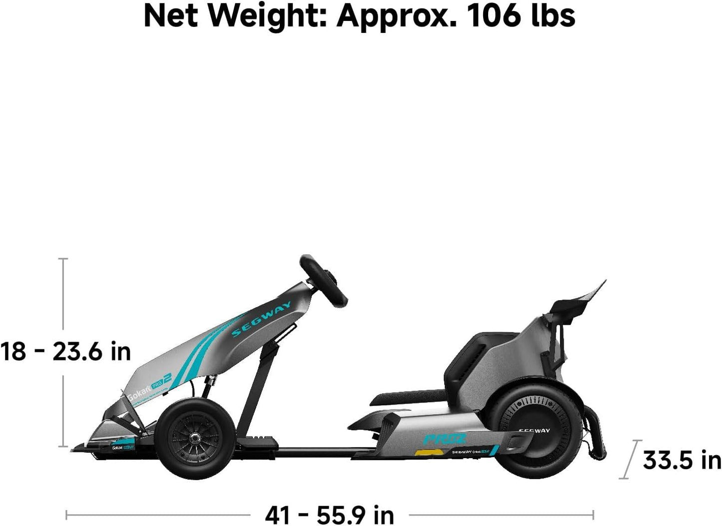 Segway Ninebot Gokart Pro 2 - High-Speed Electric Go Kart for Ages 14+, Drift & Race with Speeds Up to 26.7 mph