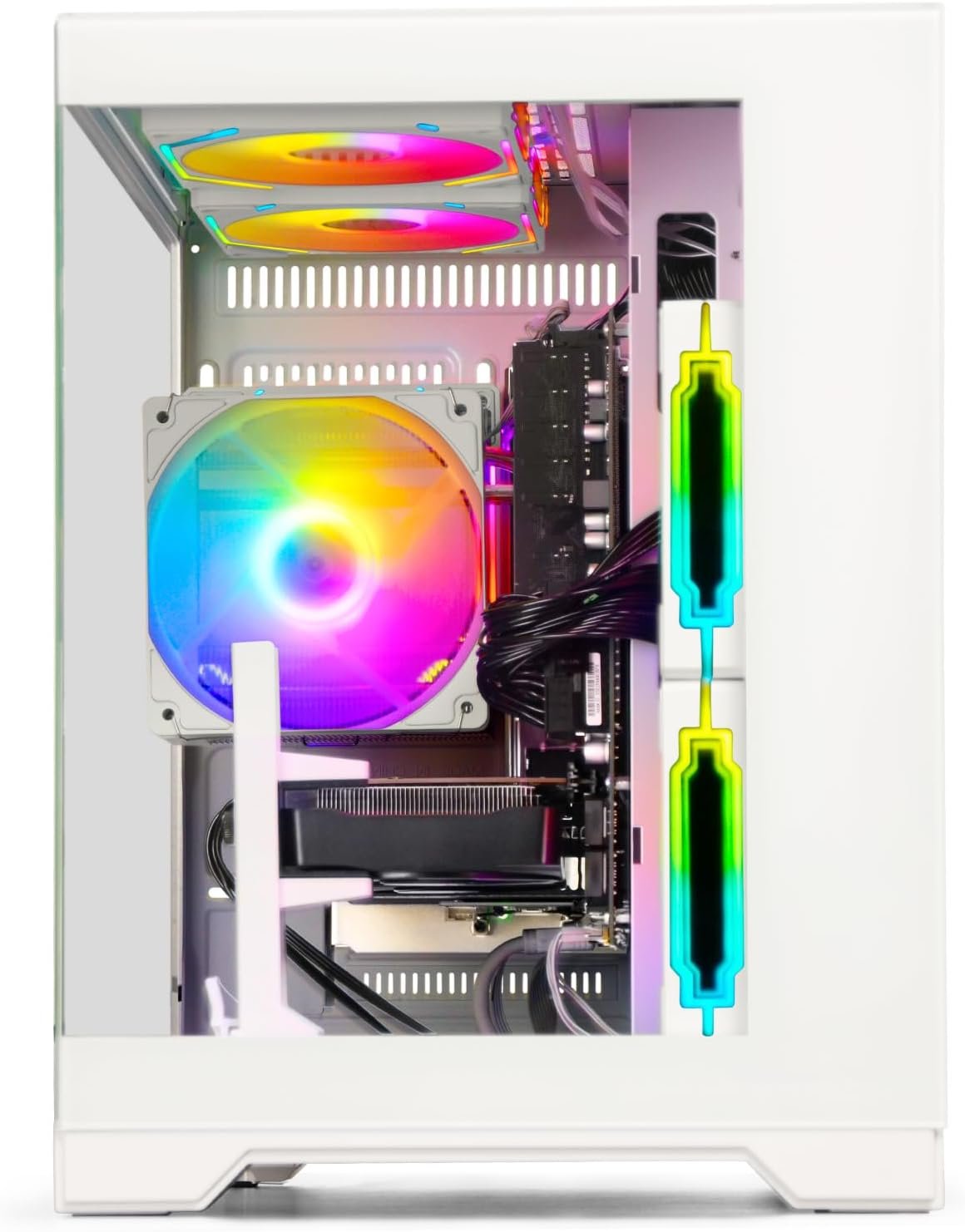 LXZ Gaming PC Desktop - Ryzen 5 5500 | GeForce RTX 3050 6GB | 16GB DDR4 | 512GB NVME SSD | DP/HDMI/DVI, Prebuilt Tower Computer for Gaming, Home and Office (White)