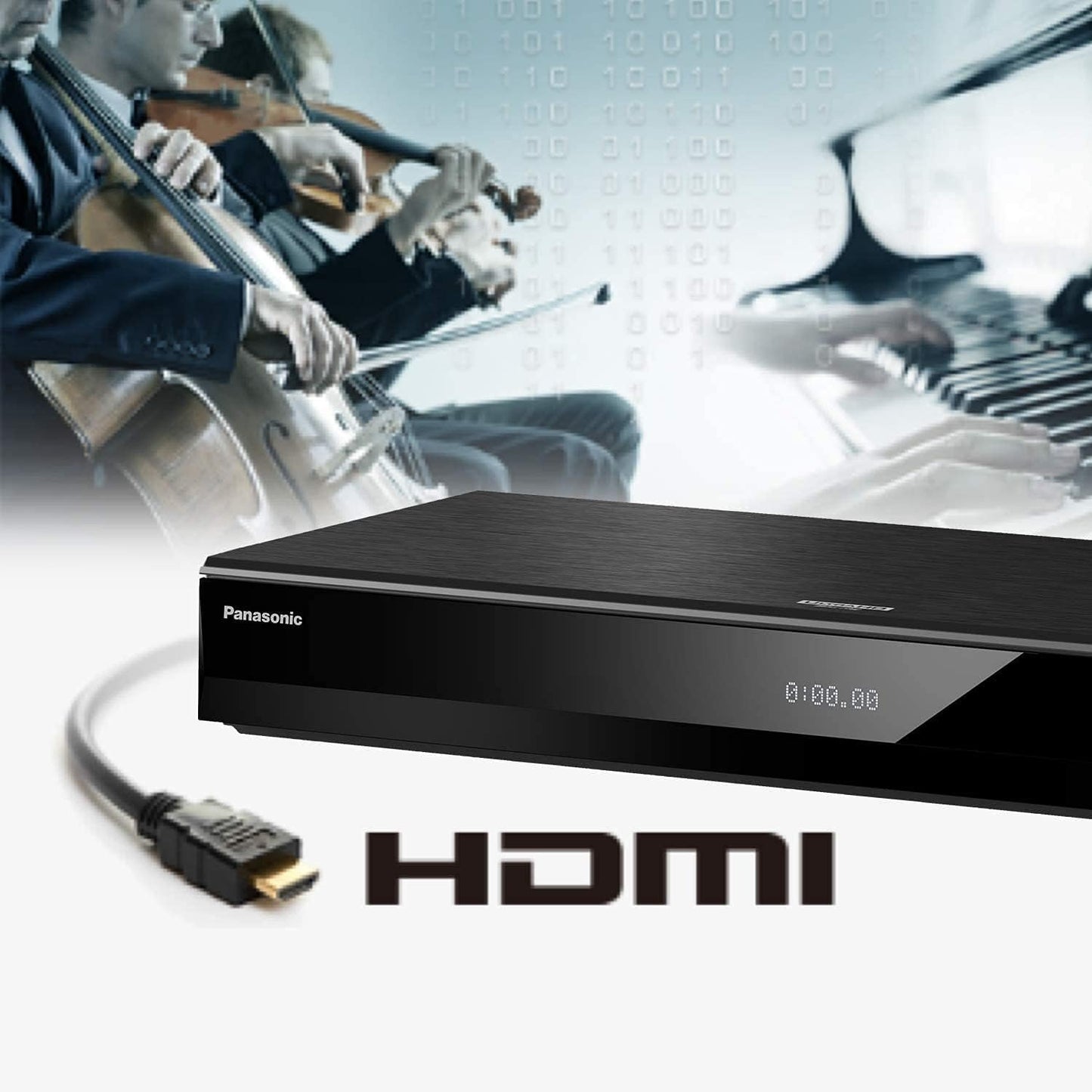 Panasonic Streaming Blu Ray DVD Player, 4K Blu Ray Player with Dolby Vision and HDR10+ Ultra HD Premium Video Playback, Hi-Res Audio, Voice Assist - DP-UB820-K (Black)