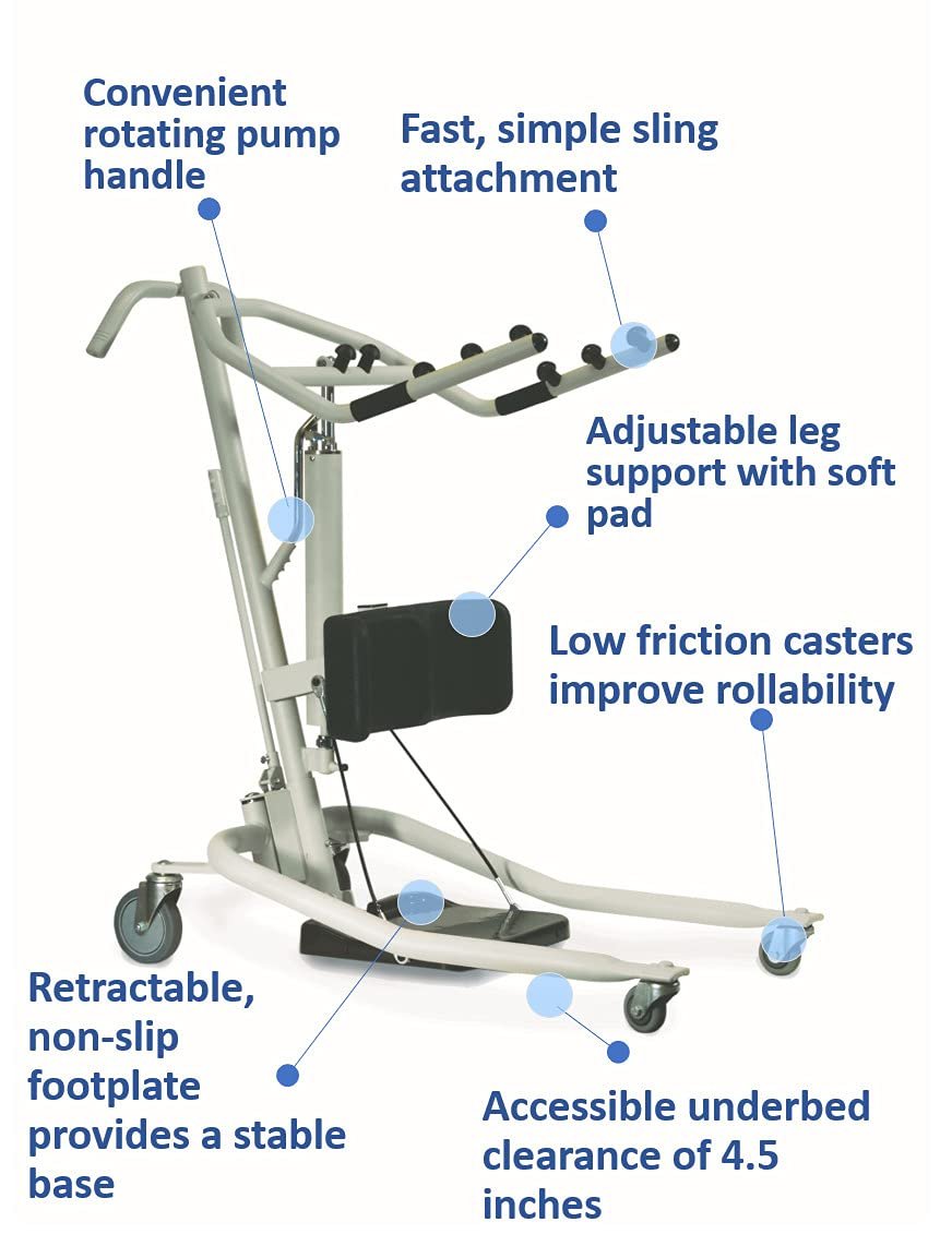 Invacare GHS350 - Get-U-Up - Sit to Stand Patient Lift with R130 Standing Sling