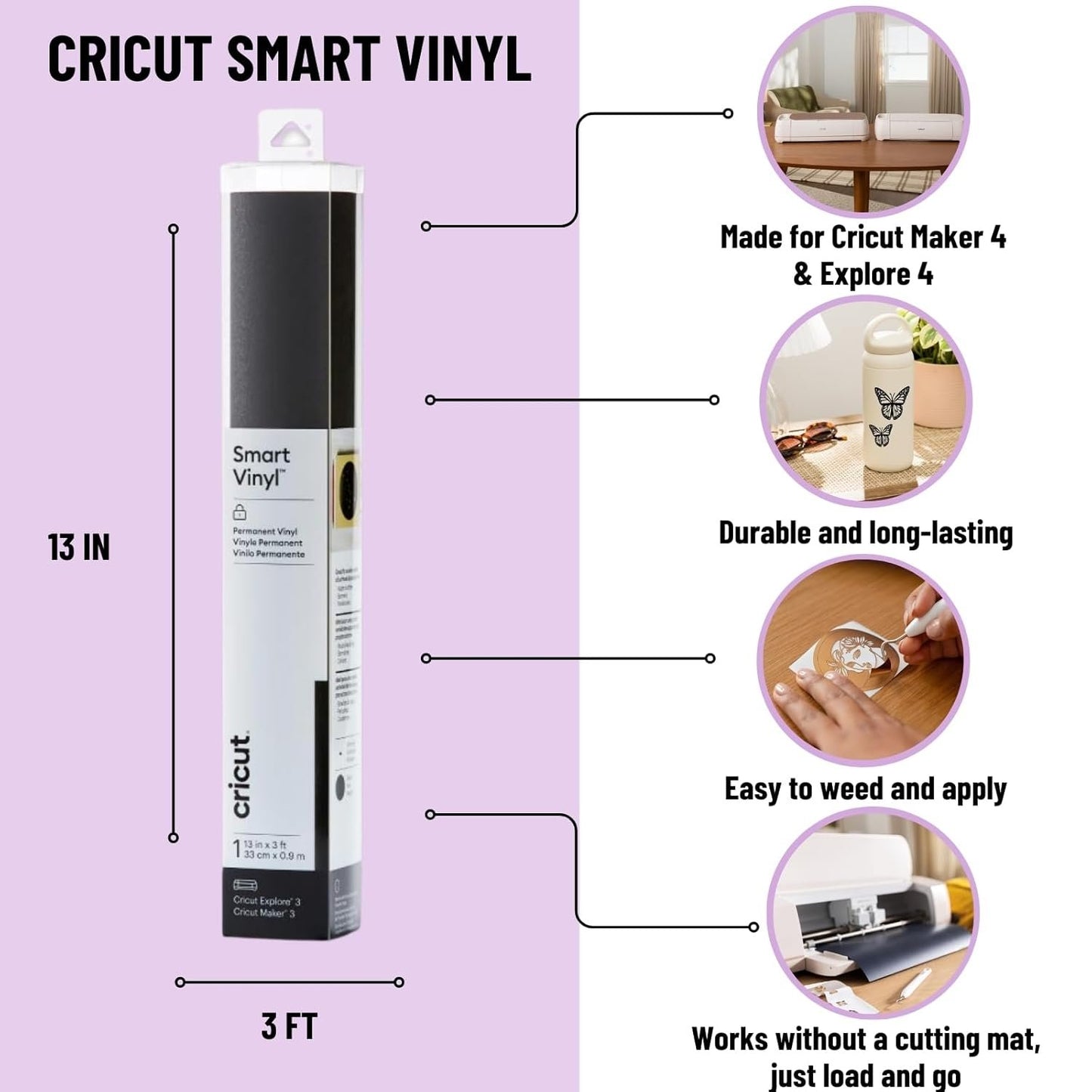 Cricut Explore 4 Machine with Vinyl and Iron-On Bundle - Beginner Friendly Craft Cutting Machine with Essential Materials, HTV and Adhesive Vinyl Variety Pack- DIY Decor Projects, Apparel and Decals