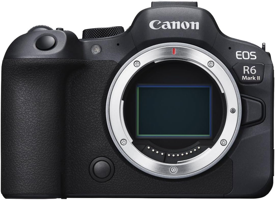 Canon EOS R6 Mark II Mirrorless Camera (Body Only), Full-Frame Camera, 24.2 Megapixel CMOS Sensor, Photo and Video Capabilities, Black | 24.2MP Full-Frame CMOS, Digic X, 5-Axis Ibis Up to 8 Stops, 6K Oversampled 4k60, Raw Burst 30 Fps, Dual UHS-Ii SD Slot