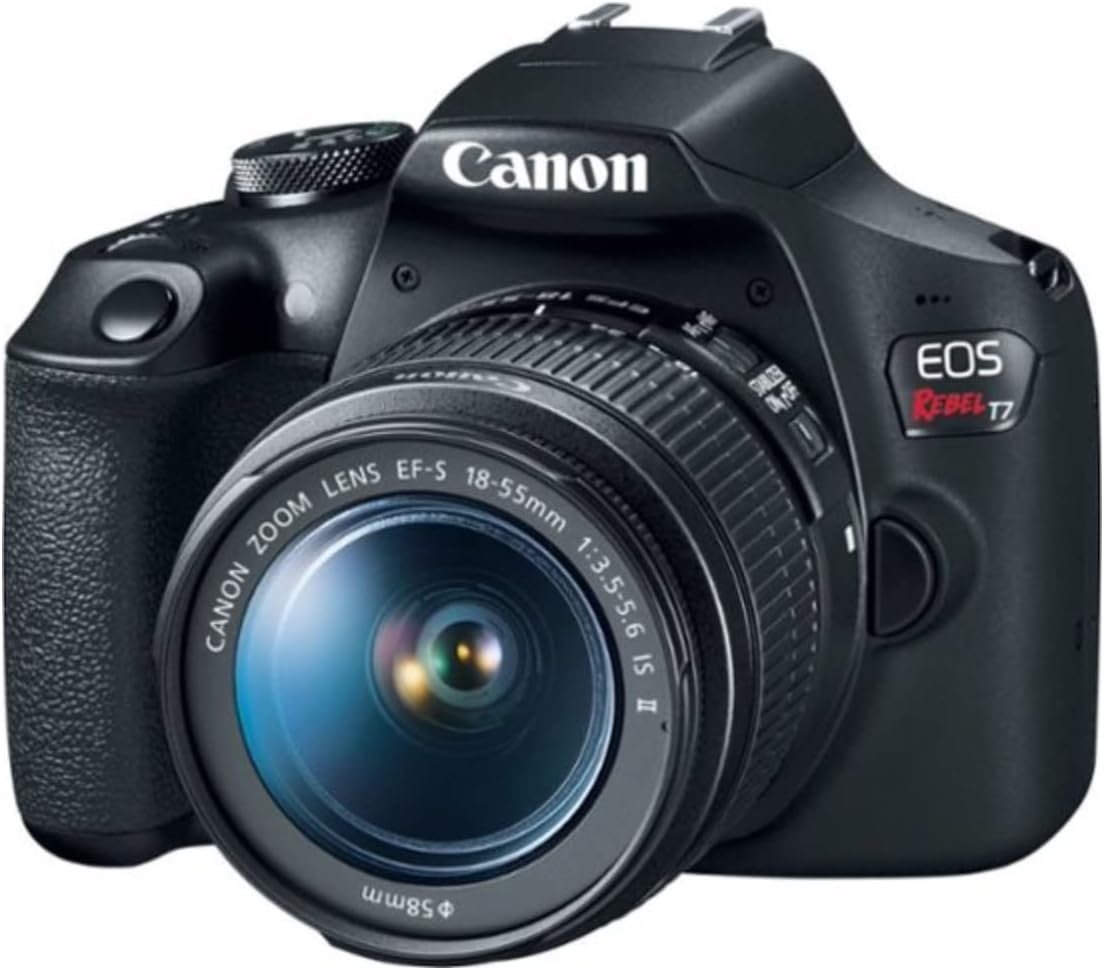 Canon EOS Rebel T7 DSLR Camera Double Zoom Lens Kit with EF-S 18-55mm and EF 75-300mm Lenses, 24.1 Megapixel CMOS (APS-C) Sensor, Full HD Videos, Wi-Fi, Beginner Photographers, Digital Camera, Black | Canon Eos Rebel T7 Body with Ef-S 18-55mm F/3.5-5.6 Is