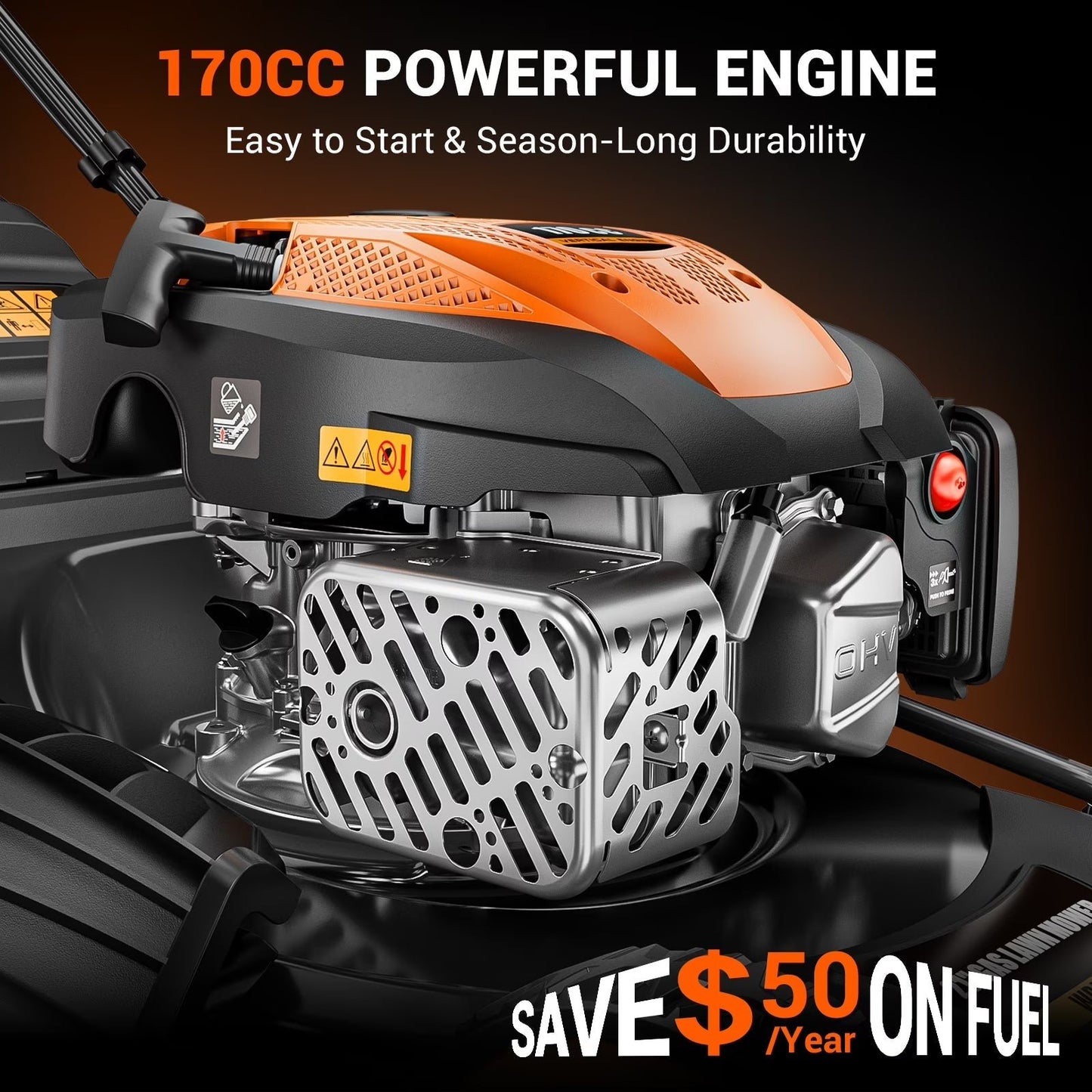 170cc 22" 3-in-1 Gas Self-Propelled Lawn Mower
