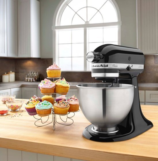 KitchenAid - Classic Series 4.5 Quart Tilt-Head Stand Mixer - K45SSOB - Onyx Black