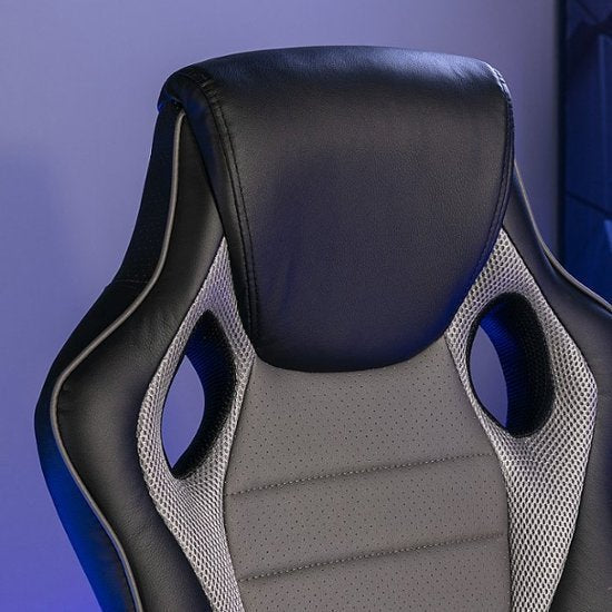 X Rocker - Rogue Sound Office Chair with Fixed Arms and 2.0 Bluetooth - Gray and Black