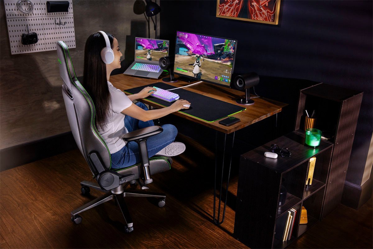 Razer - Enki X Essential Gaming Chair for All-Day Comfort Green