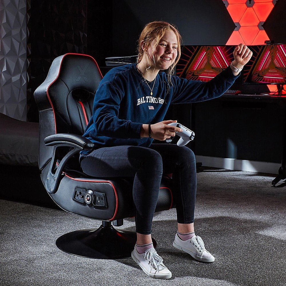 X Rocker - Torque Bluetooth Audio Pedestal Gaming Chair with Subwoofer and Vibration - Black