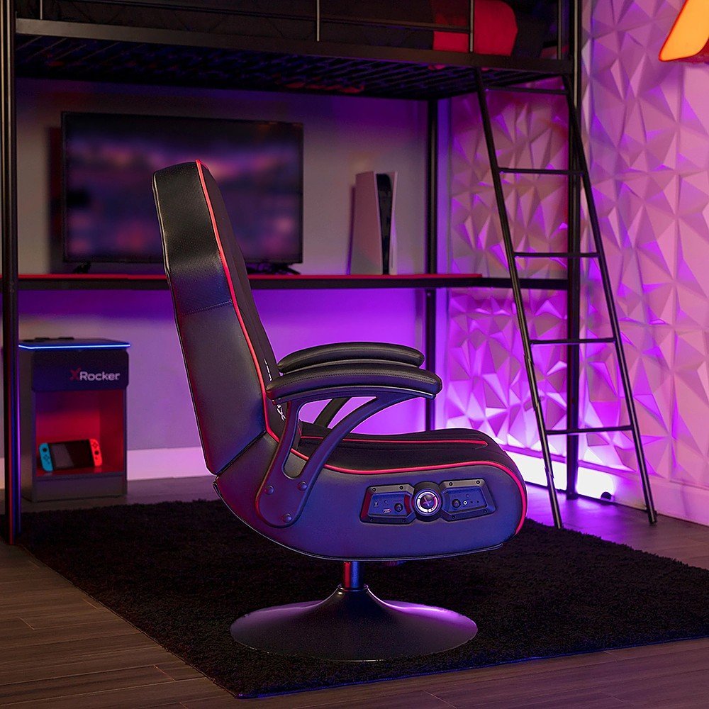 X Rocker - Torque Bluetooth Audio Pedestal Gaming Chair with Subwoofer and Vibration - Black